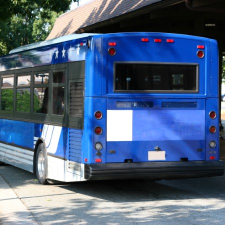 City bus parked on the street
